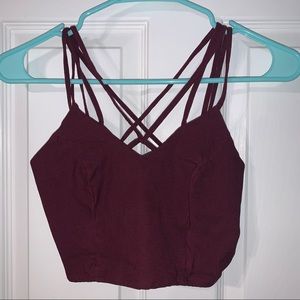 Charlotte Russe Burgundy Crop Top